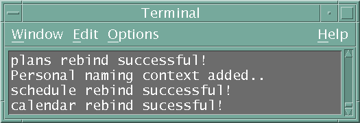 output in terminal window