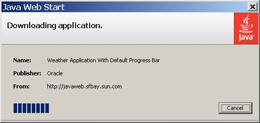 Default Progress Indicator for Java Web Start applications